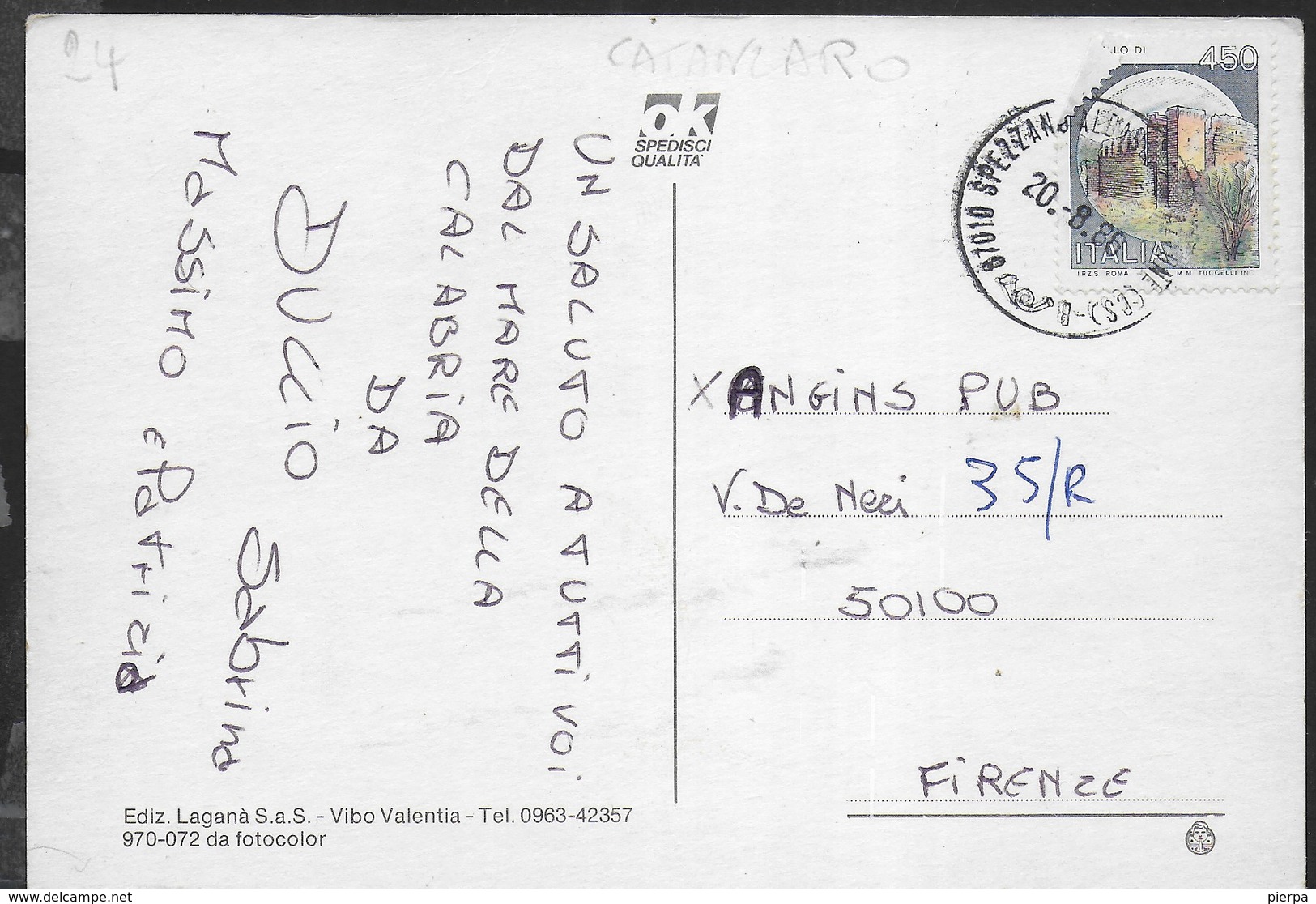 SALUTI DA CAPO VATICANO - VIAGGIATA 1986 - Greetings From...
