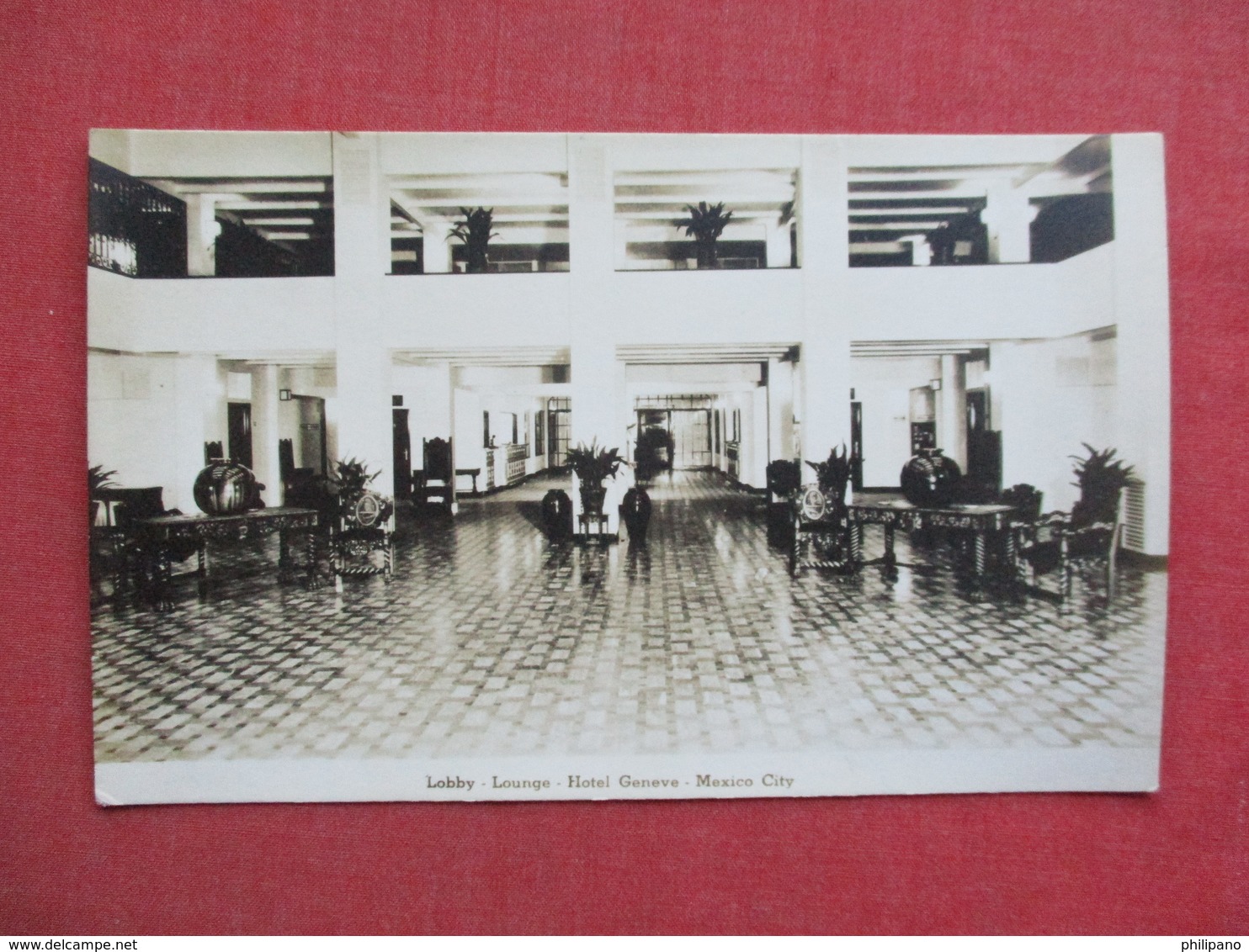 RPPC-----  Mexico      Lobby Lounge Hotel Geneve     Ref 3374 - Mexico