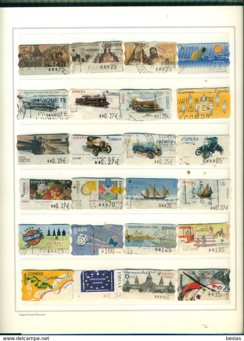 ESPAGNE PETIT LOT DE 24 TIMBRES DE DISTRIBUTEURS OBLITERES A PARTIR DE 1 EURO - Vignette [ATM]