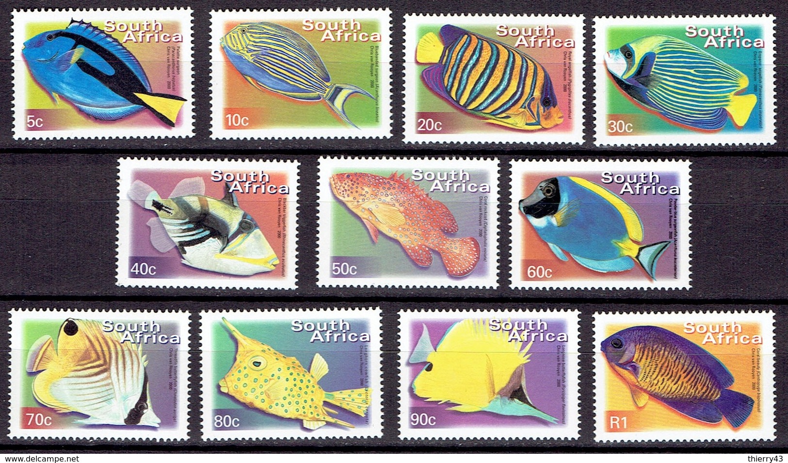 South Africa 2000 - Standard Set, Fishes, Perf 14,5x15 - Mi. 1285A-95A - Yvert 1127C-N.   MNH, Neuf, Postfrisch - Ongebruikt