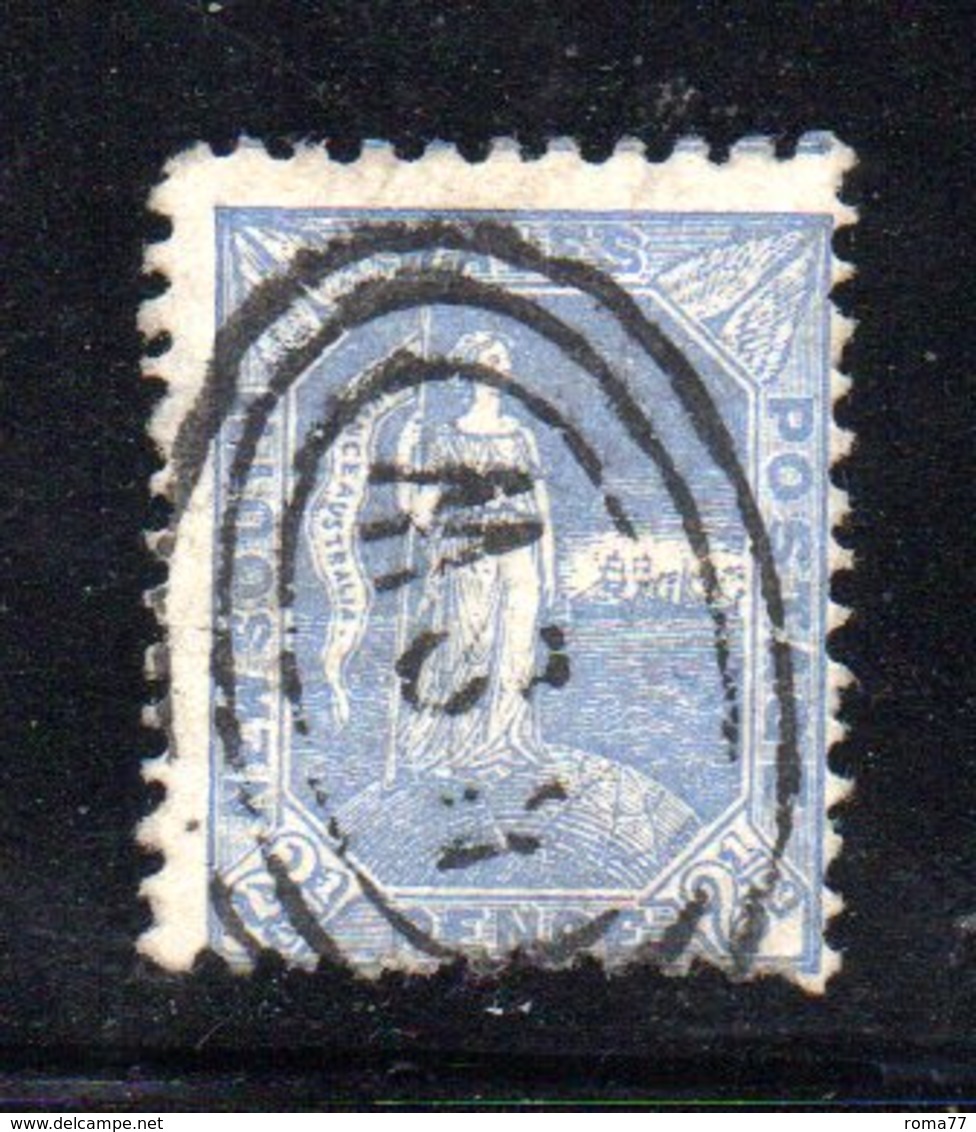 APR1201 - NEW SOUTH WALES GALLES 1891 , Yvert N. 73 Usato . Fil NSW  INVERTED - Gebraucht