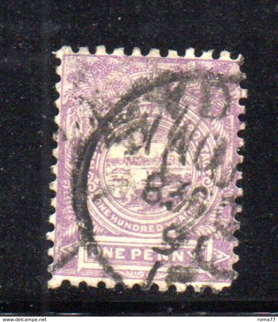 APR1203 - NEW SOUTH WALES GALLES 1888 , Yvert N. 59 Usato Dent 11x12. Fil NSW  INVERTED - Usati