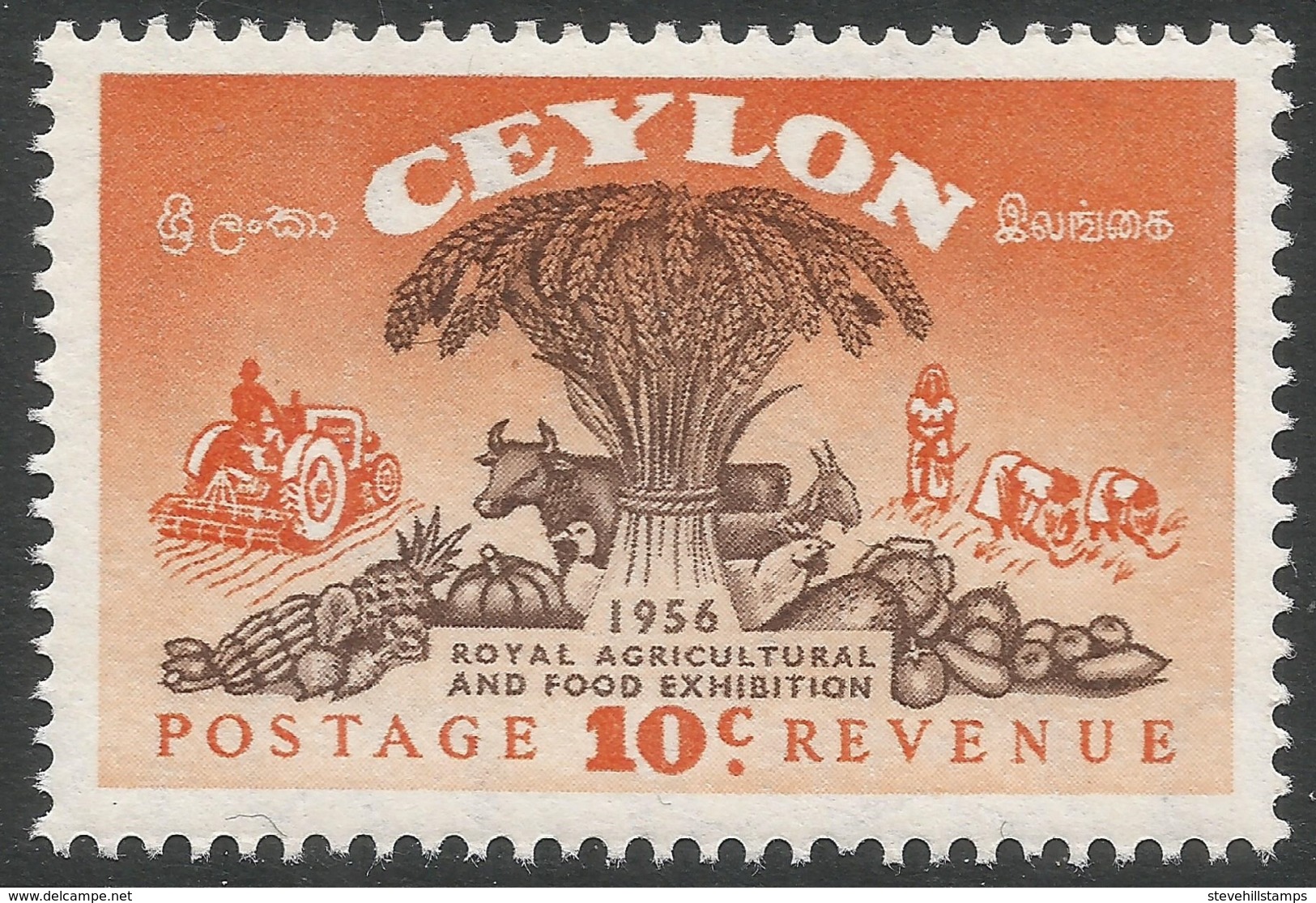 Ceylon. 1955 Royal Agricultural And Food Exhibition. 10c MNH. SG 436 - Sri Lanka (Ceylon) (1948-...)