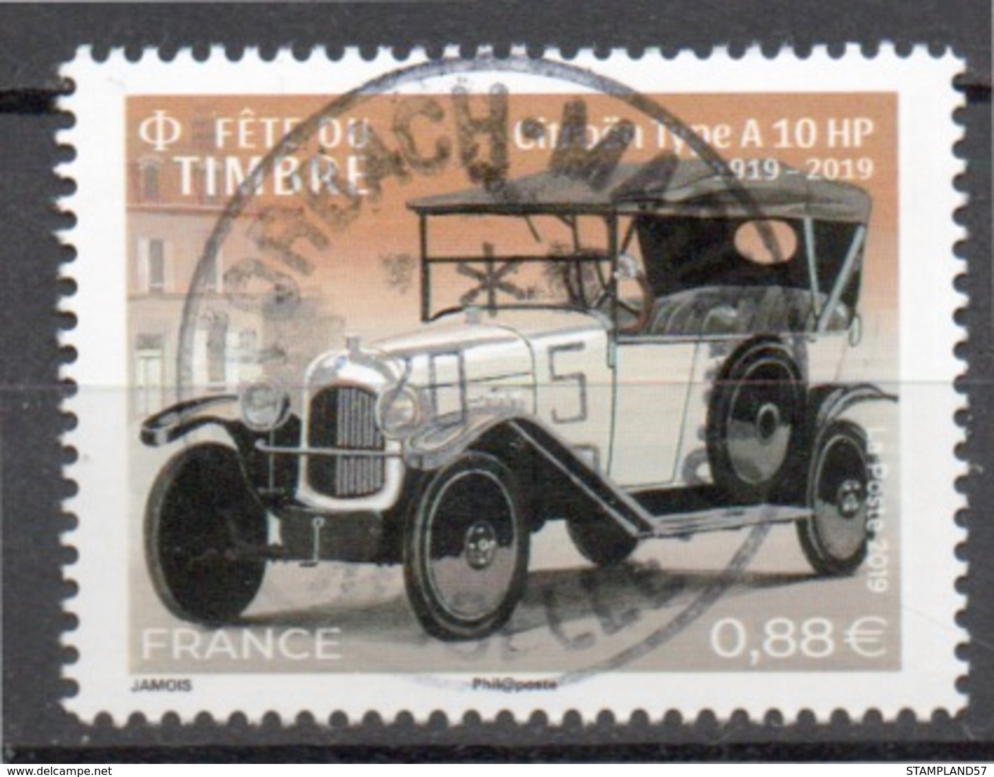 FRANCE 2019   - Timbre - Fête Du Timbre - Voitures De Style - Citroën A 10 HP Oblitéré Cachet Rond - Used Stamps