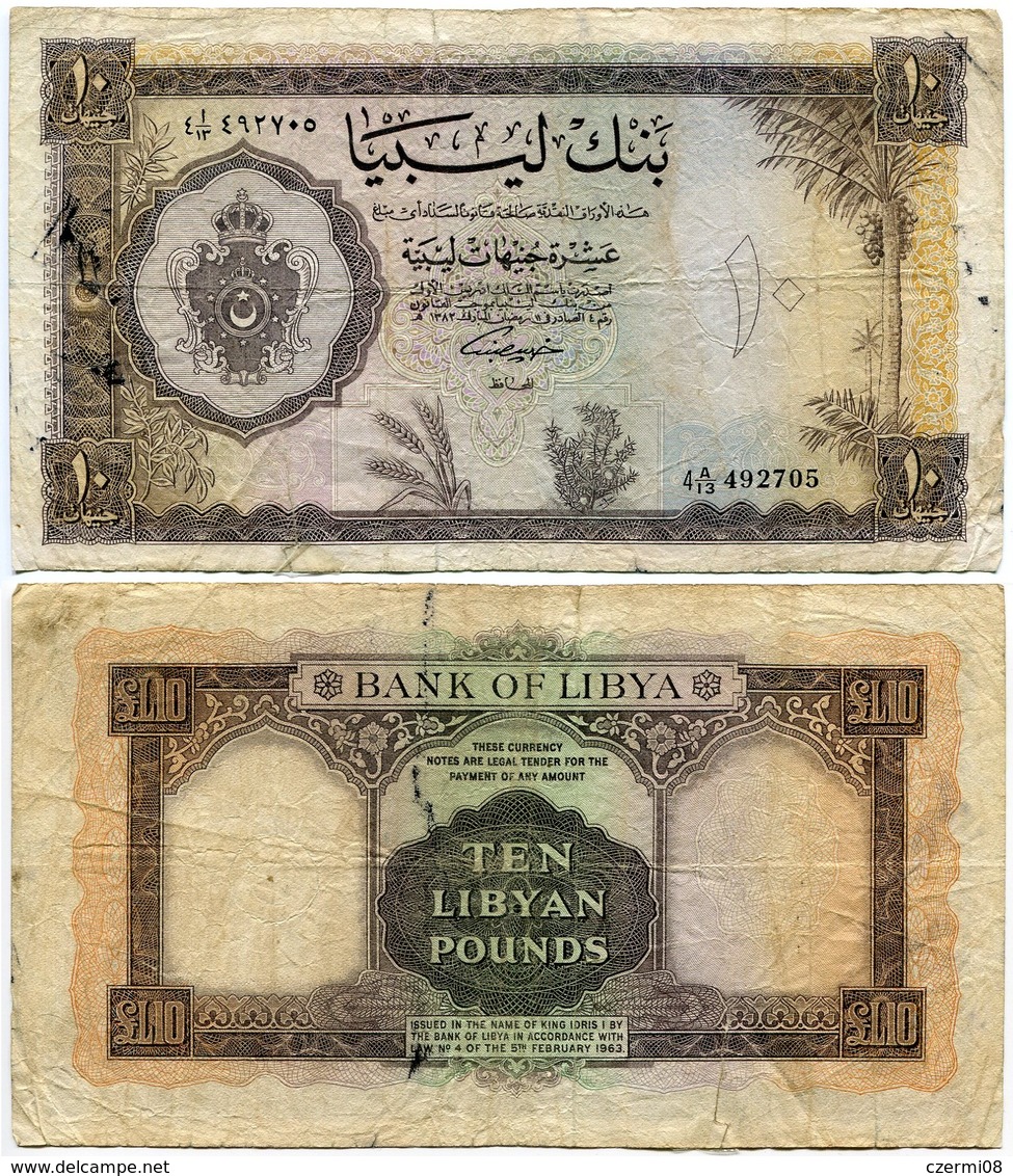 Kingdom Of Libya - 10 Pounds - 1963 - P. 27 - Libye