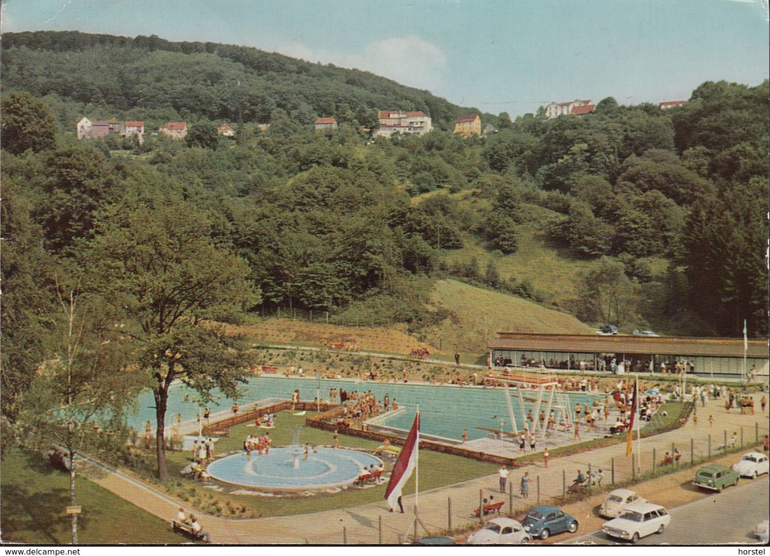 D-64678 Lindenfels - Schwimmbad - Freibad - Cars - 4x VW Käfer - Opel Caravan - Ford Turnier - Odenwald