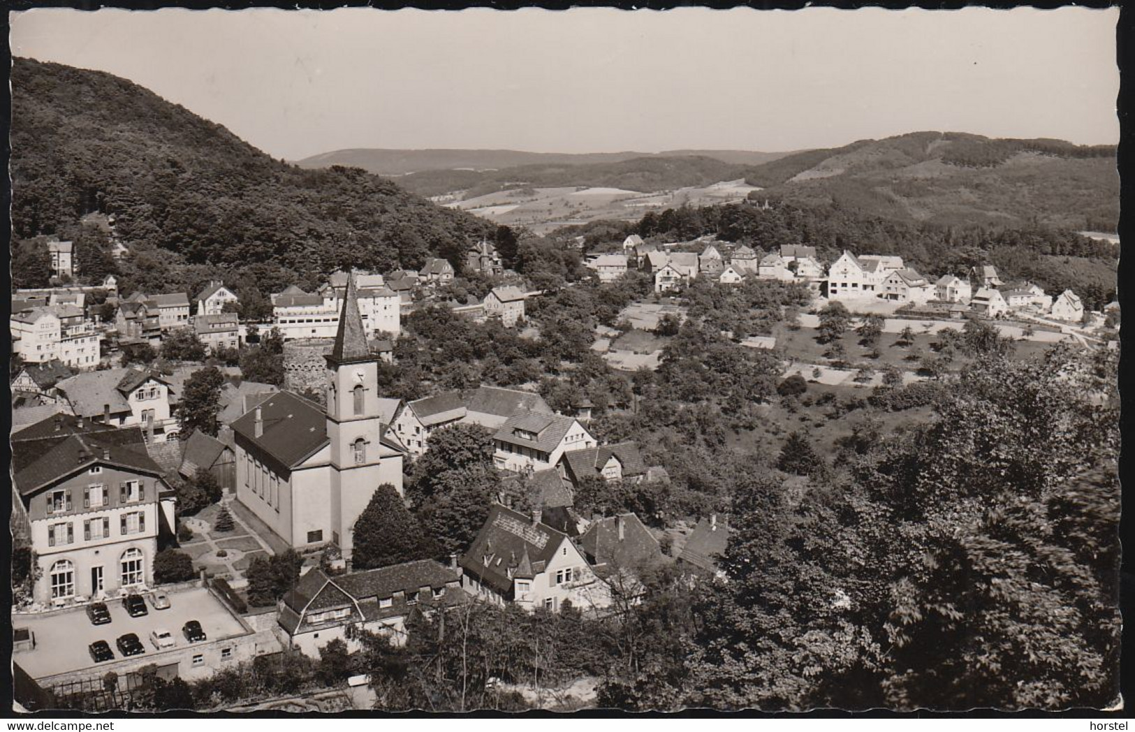 D-64678 Lindenfels - Ortsansicht Mit Kirche - Cars - VW Käfer - Mercedes Ponton - Odenwald