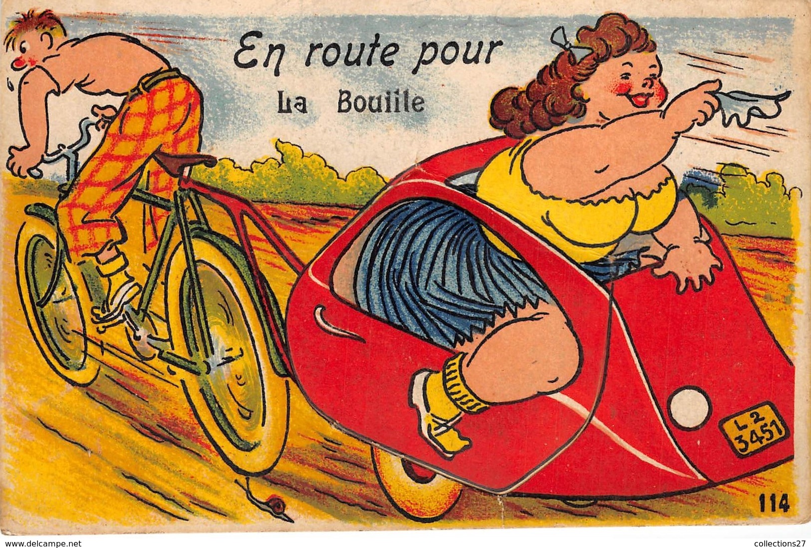 76-LA-BOUILLE- EN ROUTE POUR LA BOUILLE - CARTE A SYSTEME - La Bouille