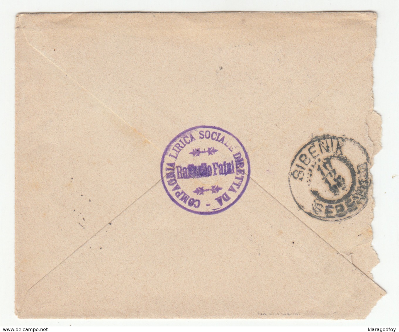 Austria Croatia Letter Cover Travelled 1896 Compagnia Lirica ... Rafaelo Faini Parenzo To Sebenico B190601 - Croatia