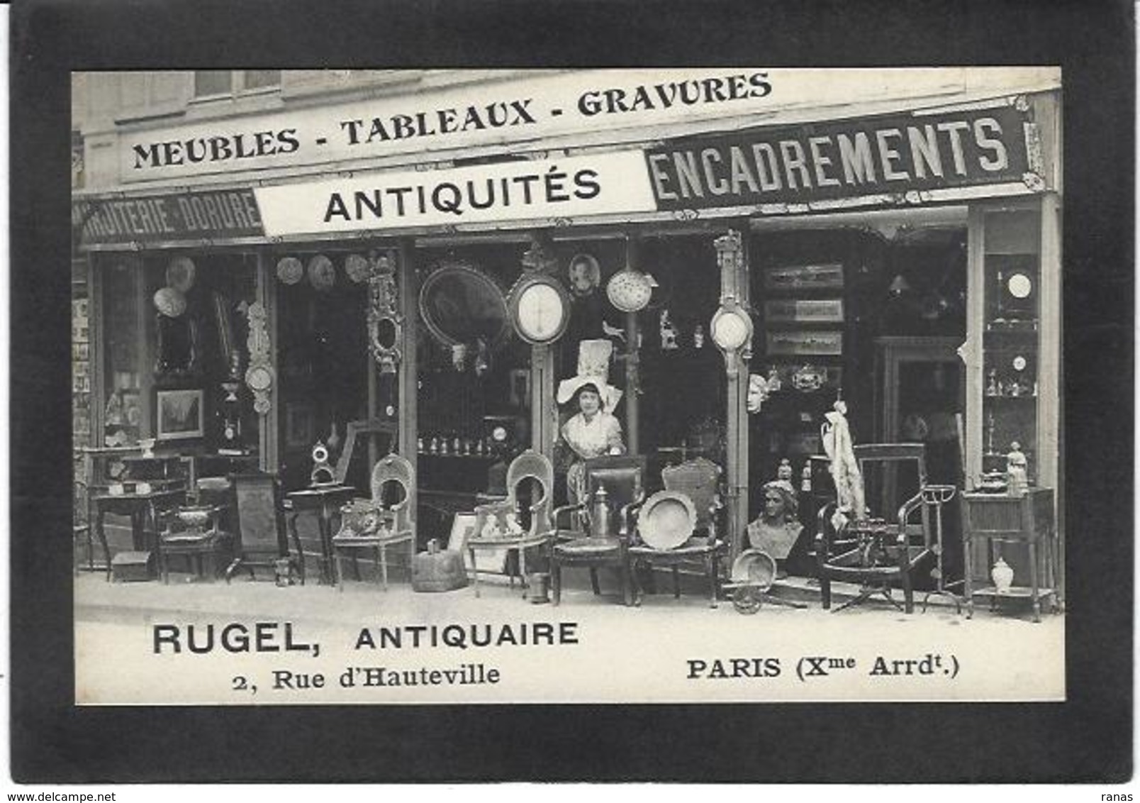 CPA Paris 75 Devanture Commerce Shop Front Rue D'Hauteville Antiquaire 10 Eme Arrondissement Non Circulé - Distretto: 10