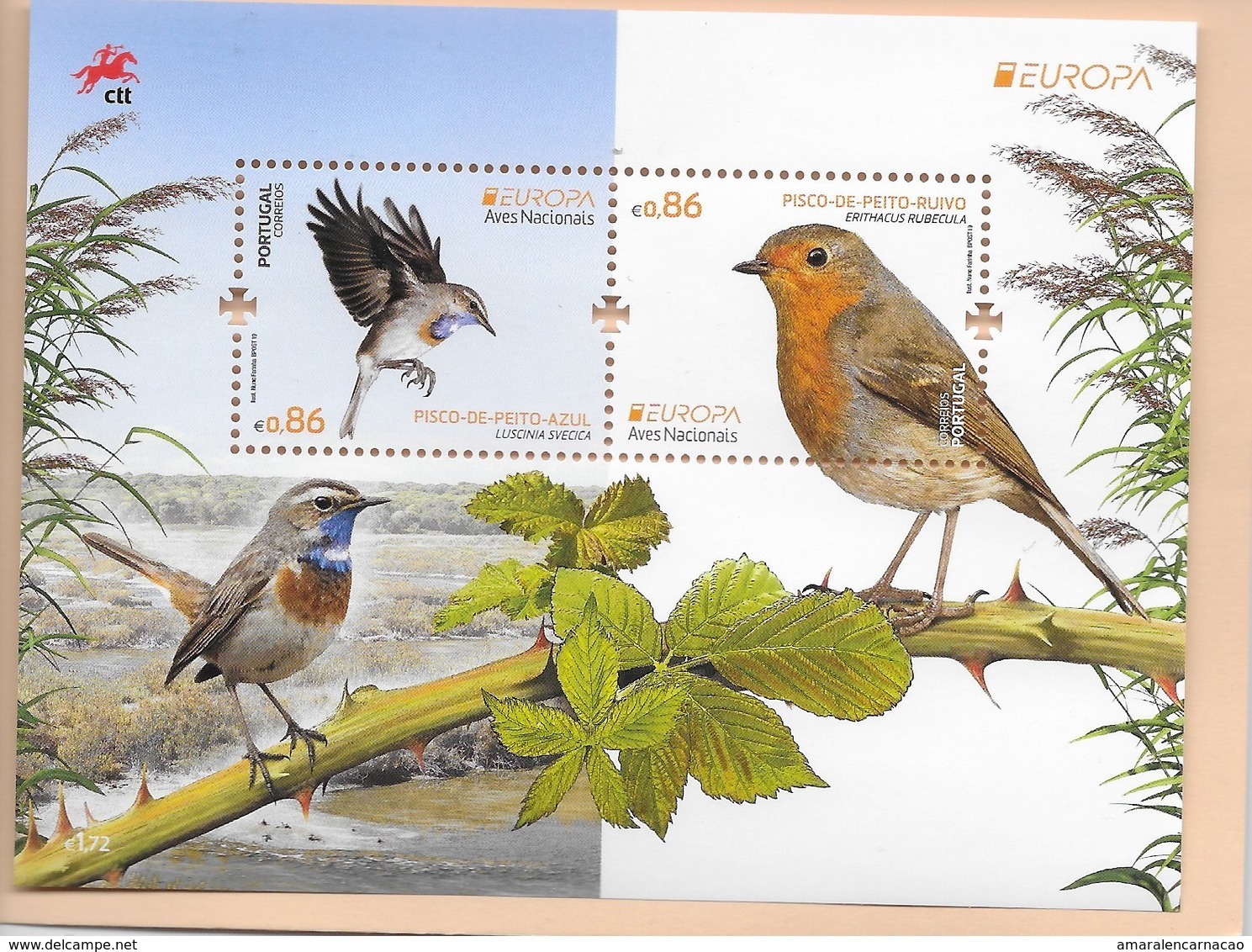TIMBRES -STAMPS - SELLOS - FRANCOBOLLI - PORTUGAL - EUROPE  2019 - OISEAUX - BLOC AVEC TIMBRES NEUFS - MHN - 2019