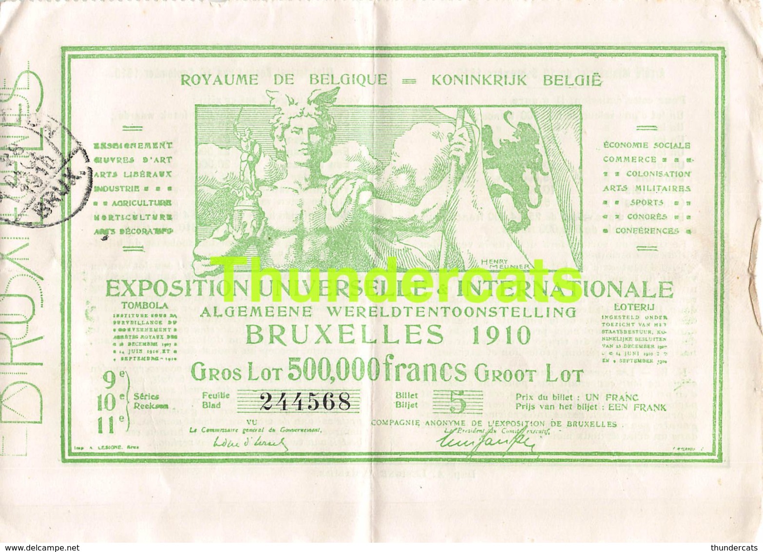 COLLECTION DE 4 LOTS LOT EXPOSITION UNIVERSELLE BRUXELLES 1910 REEKS 9 10 11 SERIE LOTERIE LOTERIJ BILJET TICKET TRANCHE - Biglietti Della Lotteria