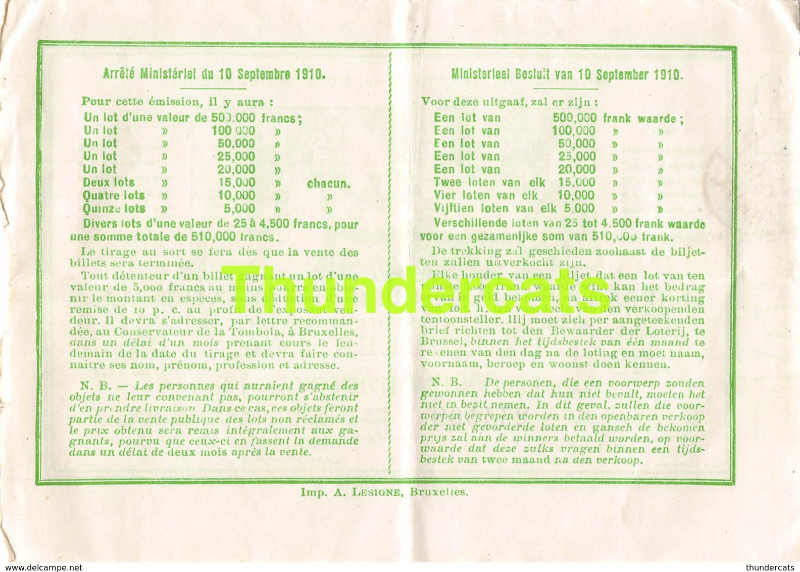 COLLECTION DE 4 LOTS LOT EXPOSITION UNIVERSELLE BRUXELLES 1910 REEKS 9 10 11 SERIE LOTERIE LOTERIJ BILJET TICKET TRANCHE - Billets De Loterie