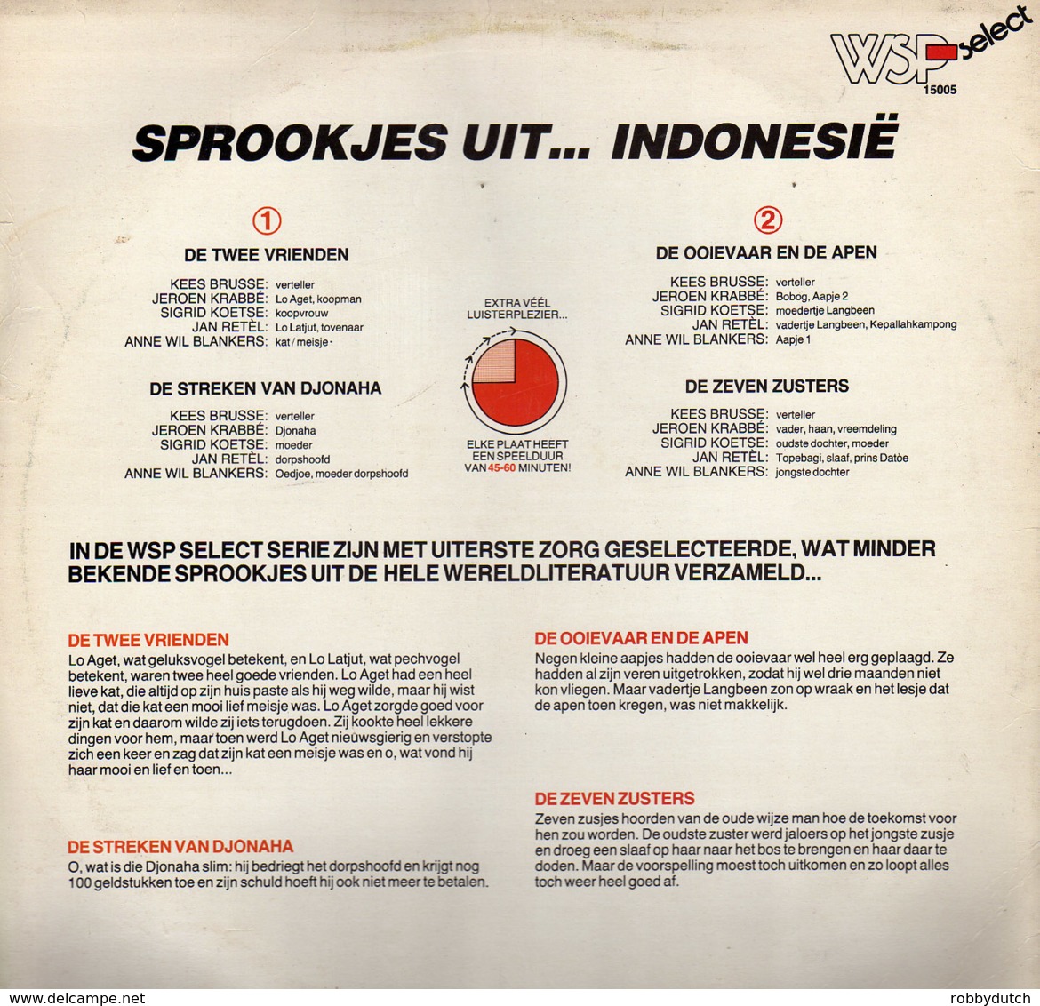 * LP *  SPROOKJES UIT INDONESIË - Diverse Vertellers - Kinderlieder