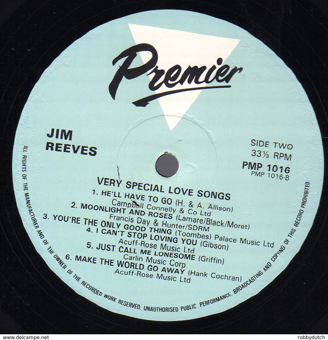 * LP *  JIM REEVES - VERY SPECIAL LOVE SONGS (UK 1984 EX!!!) - Country En Folk