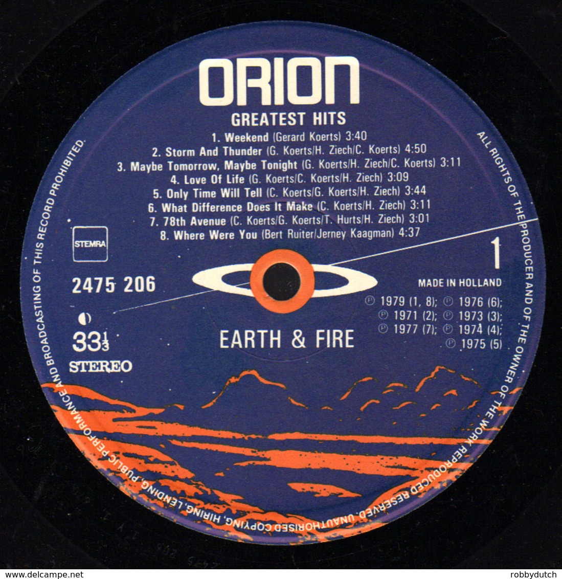 * LP *  EARTH & FIRE - GREATEST HITS (Holland 1980 EX-!!!) - Rock