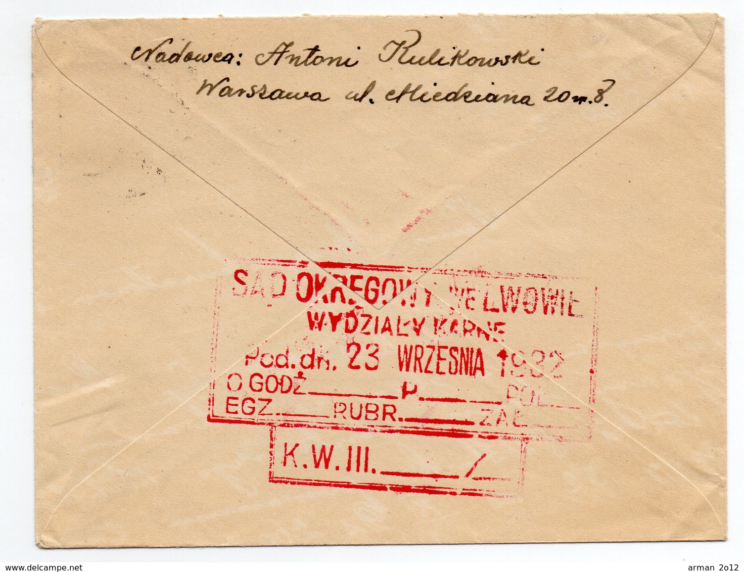 Poland Ukraine Warszawa  Lwow 1932 - Covers & Documents