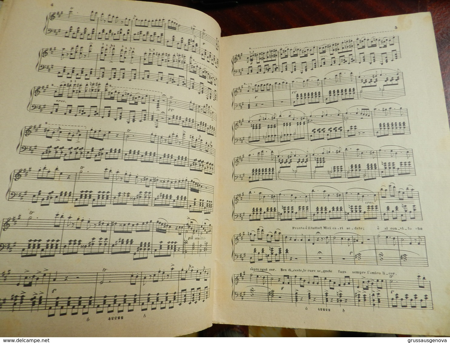 6) SPARTITO VERDI LA TRAVIATA PIANOFORTE SOLO SENZA DATA MA CREDO INIZIO '900 DIFETTI AL DORSO - Opéra