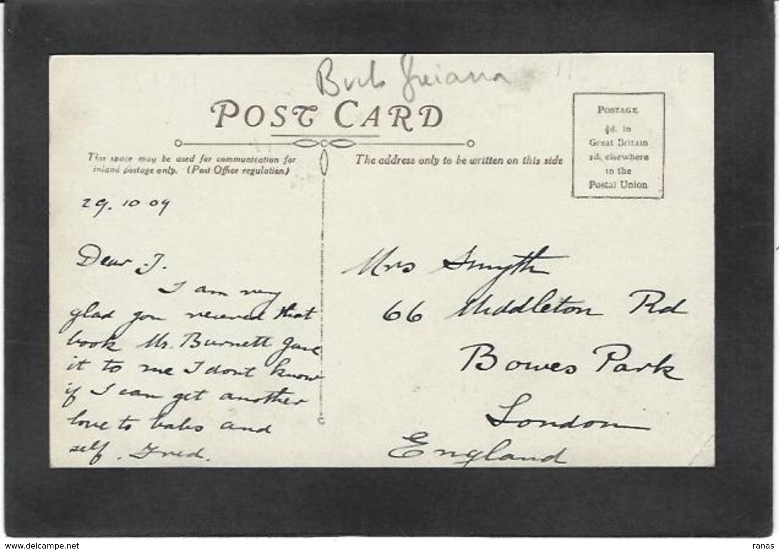 CPA Guyane Anglaise Guiana Circulé Type - Other & Unclassified