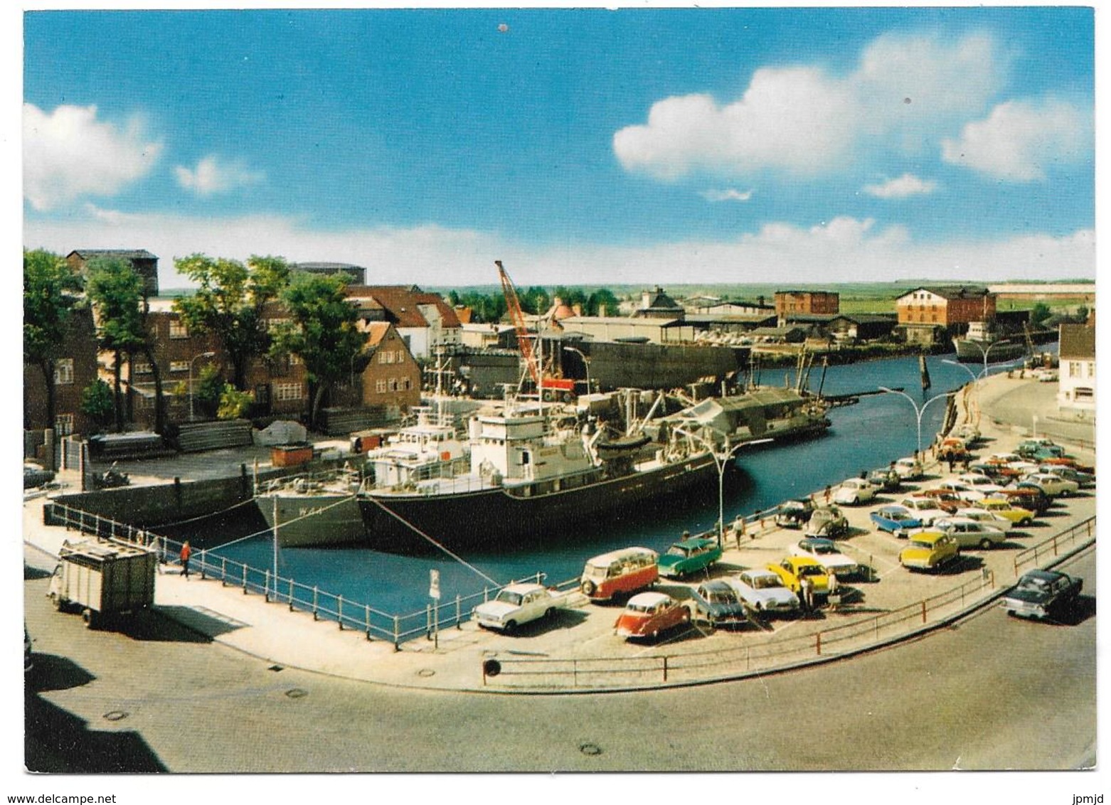 HUSUM / Nordsee - Binnenhafen - Verlag Schöning & Co, Lübeck - Schiff - Ship - Cars - Autos - PKW - Ford - Opel - VW Bus - Husum