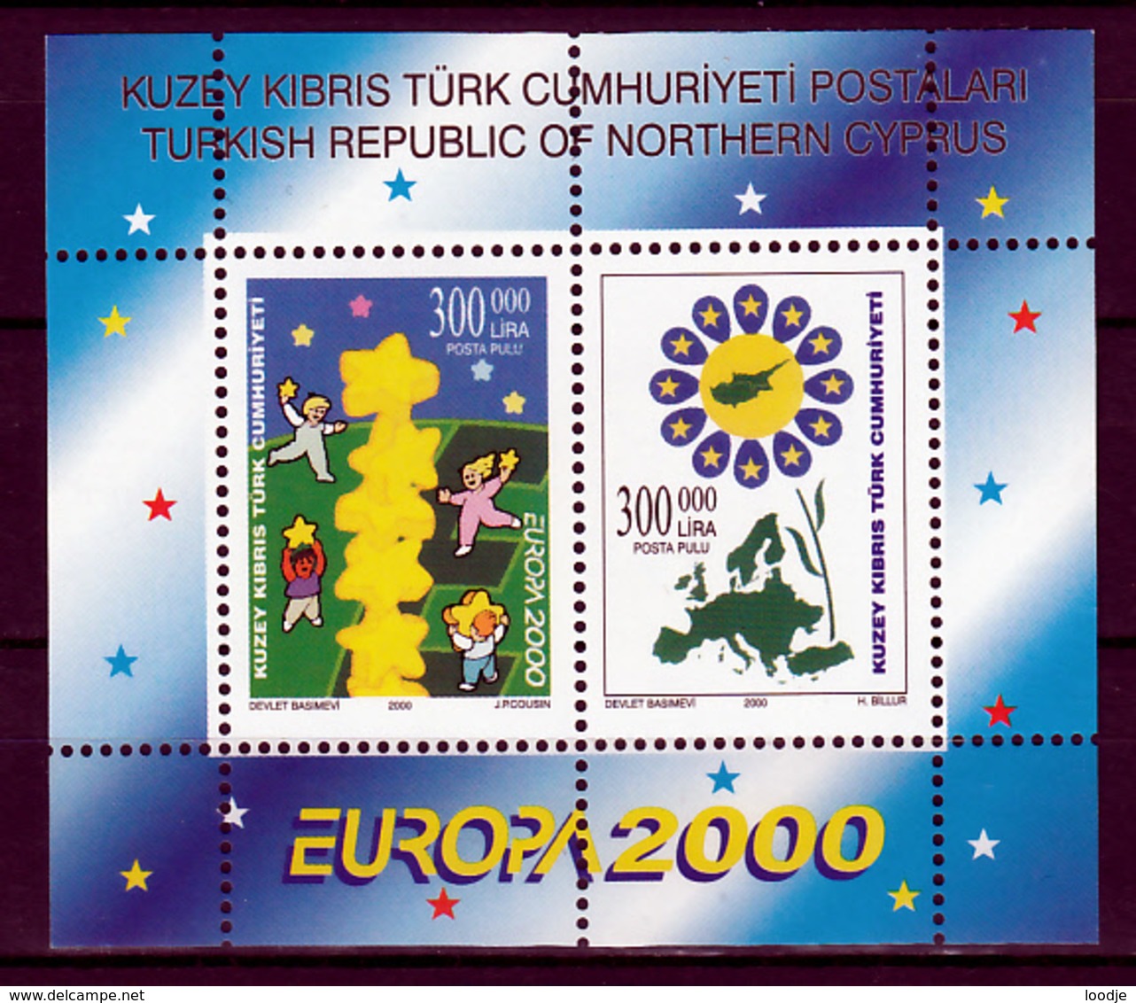 Cyprus(Turkije) Blok Mi 19 Europa Cept 2000 Postfris M.N.H.sheet - 2000