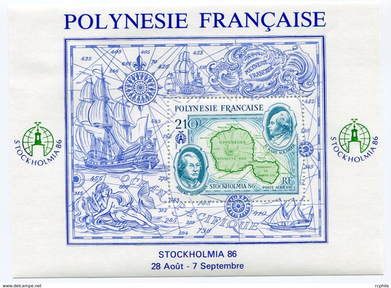 RC 12754 POLYNÉSIE BF N° 12 STOCKHOLMIA 86 EXPOSITION PHILATELIQUE BLOC FEUILLET NEUF ** - Blocks & Sheetlets