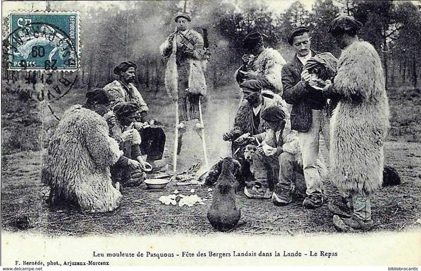 D40 - LEU MOULEUTE DE PASQUOUS - FËTE DES BERGERS LANDAIS DANS LA LANDE - LE REPAS - Other & Unclassified