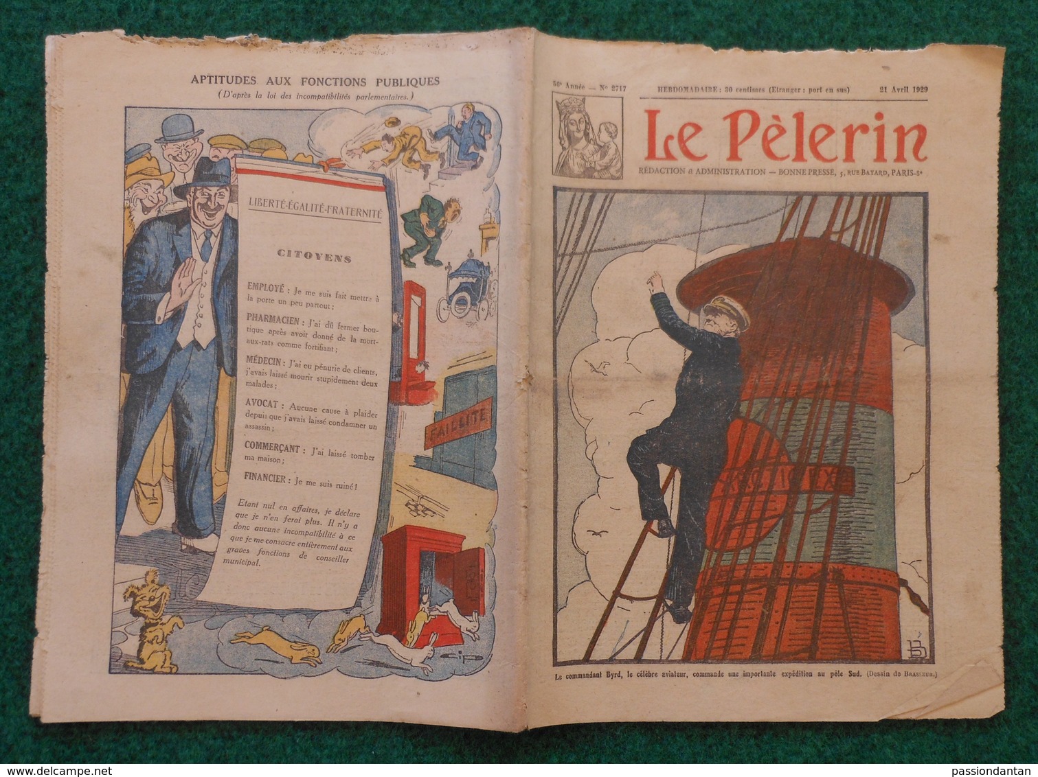 Revue Illustrée Le Pèlerin - N° 2717 - Avril 1929 - Le Commandant Byrd En Expédition Au Pôle Sud - Autres & Non Classés