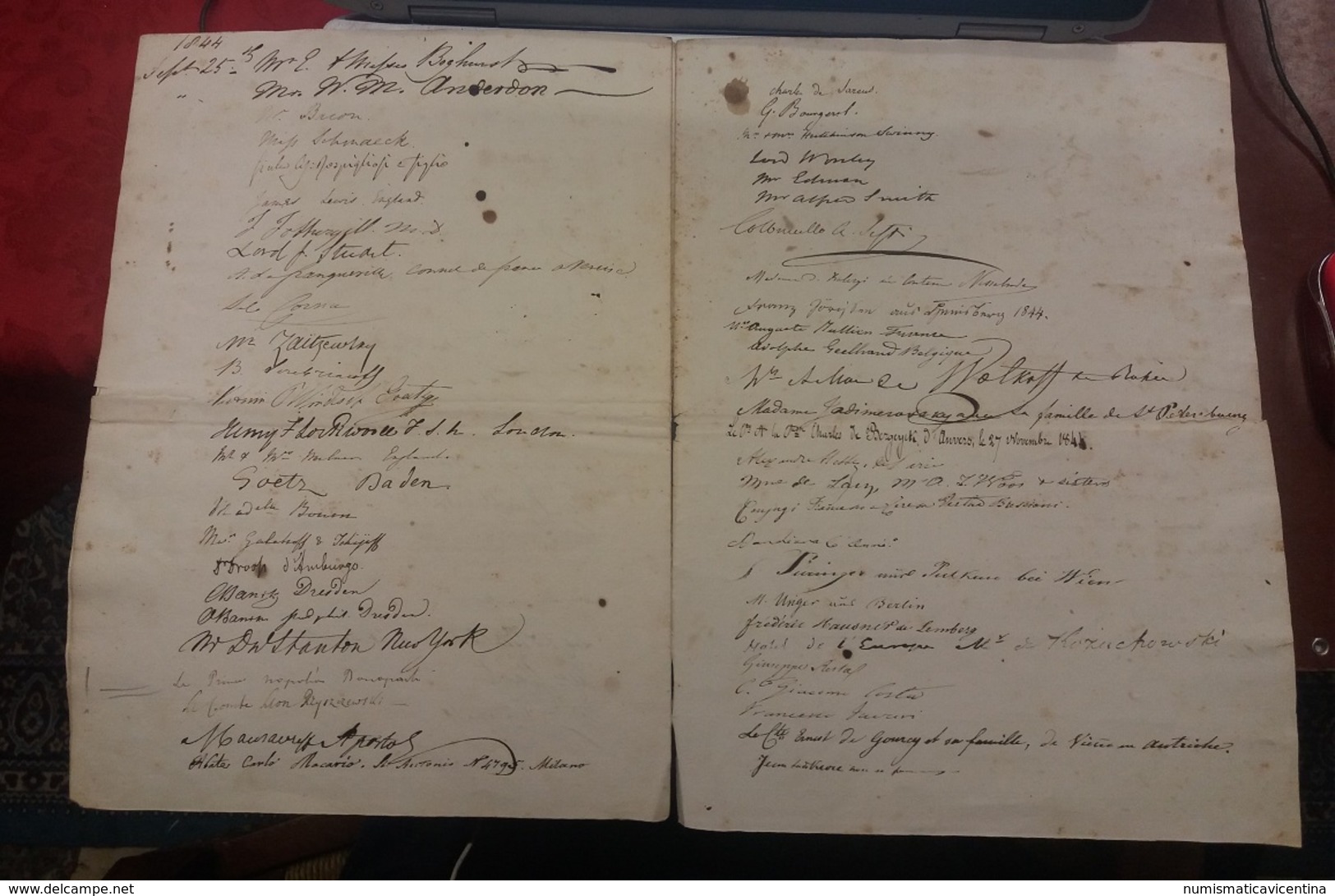 Libro Delle Firme Autografi Signatures Autographes 1840 > 1845 - Altri & Non Classificati