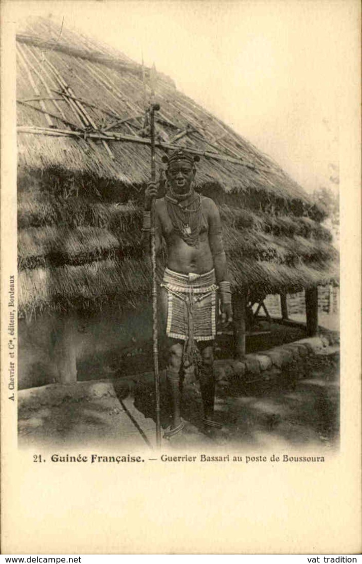 GUINÉE - Carte Postale - Guerrier Bassari Au Poste De Boussoura - L 30068 - Guinée Française