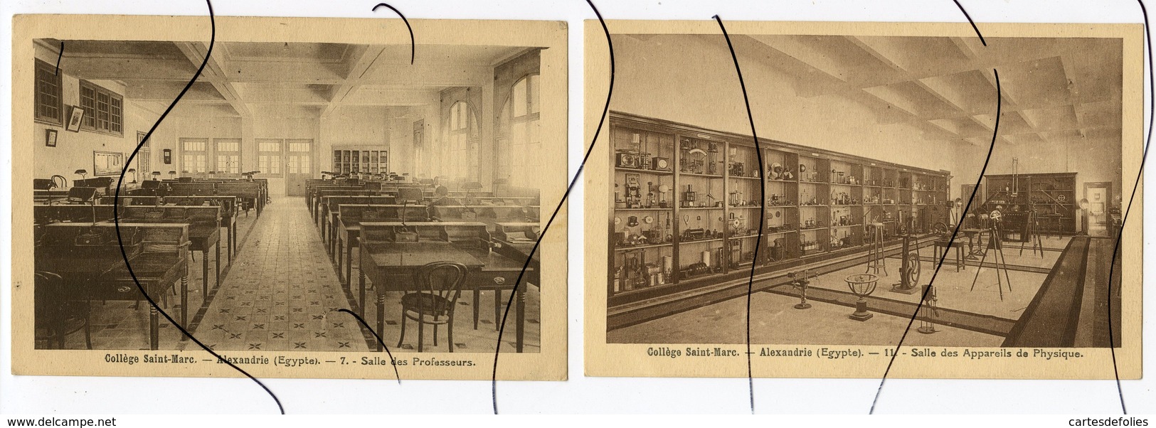 2 CPA .EGYPTE . ALEXANDRIE . Collège Saint-Marc . Salle Des Professeurs, Appareils De Physique . - Alexandrie