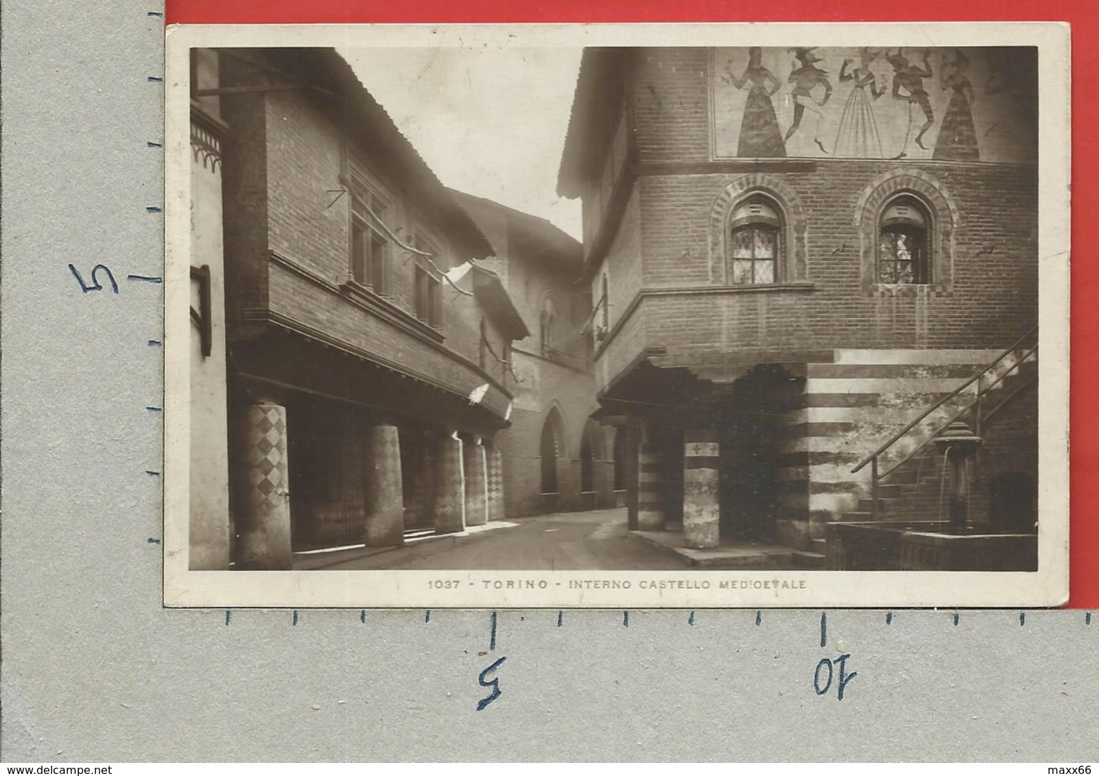 CARTOLINA VG ITALIA - TORINO - Interno Castello Medioevale - 9 X 14 - ANN. 1929 - Castello Del Valentino