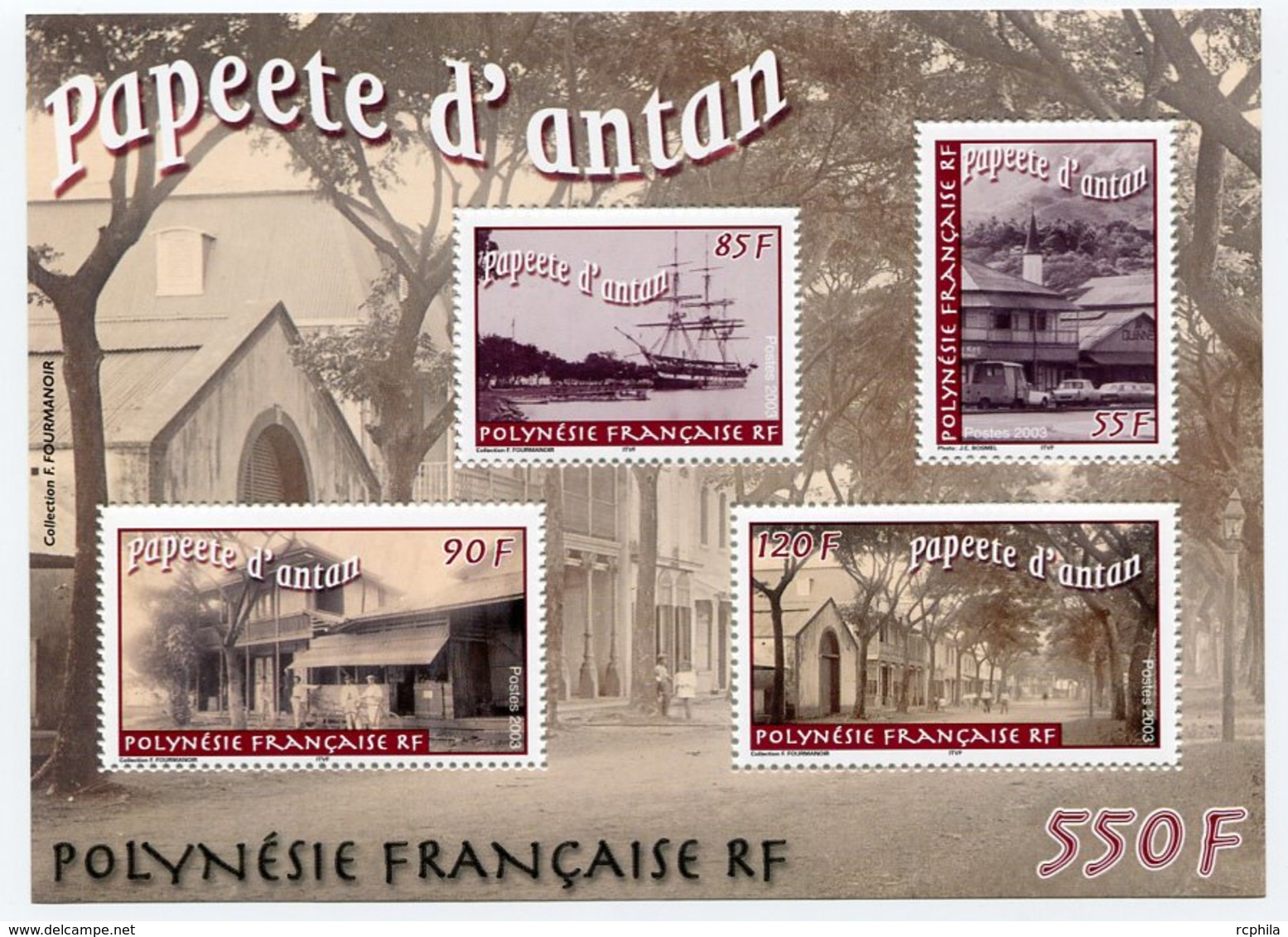 RC 12771 POLYNÉSIE BF N° 29 PAPEETE D'ANTAN BLOC FEUILLET NEUF ** - Blocks & Sheetlets