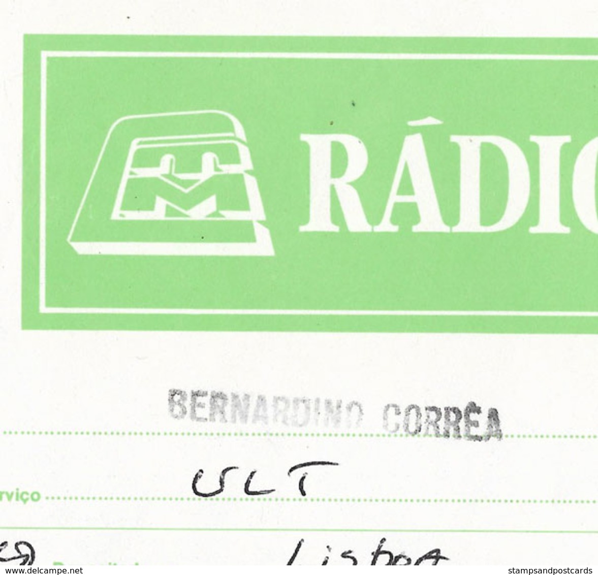 Portugal Radio Télégramme 1977 Navire Cargo Cachet Bernardino Correa CTM  Radio Telegram Cargo Ship - Lettres & Documents