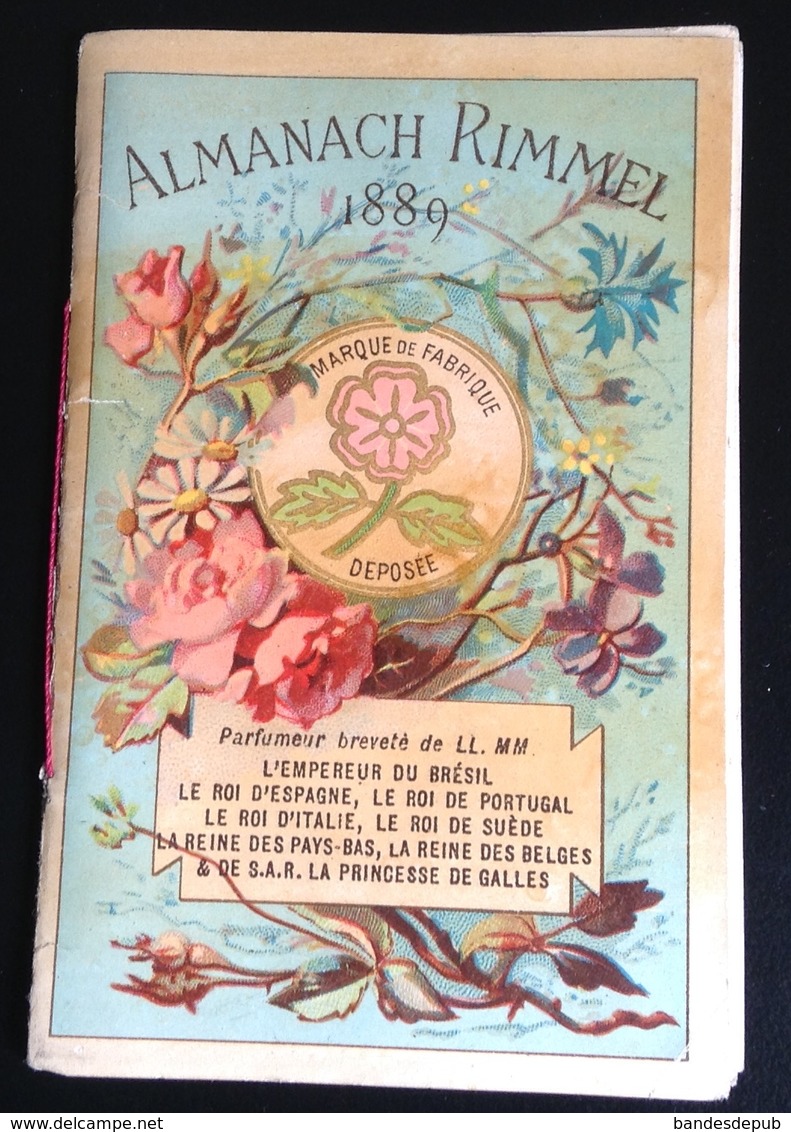 Parfum Rimmel Ravissant Almanach Calendrier 1889 Savants Celebres Montgolfier Edison Faraday Davy Daguerre - Petit Format : ...-1900