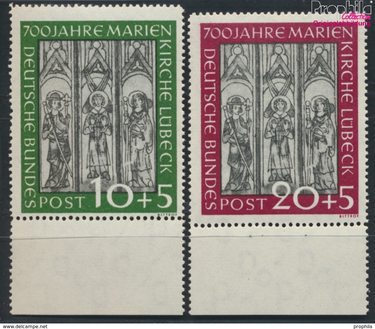 BRD 139-140 (kompl.Ausg.) Geprüft Postfrisch 1951 700 Jahre Marienkirche Lübeck (9316236 - Ungebraucht