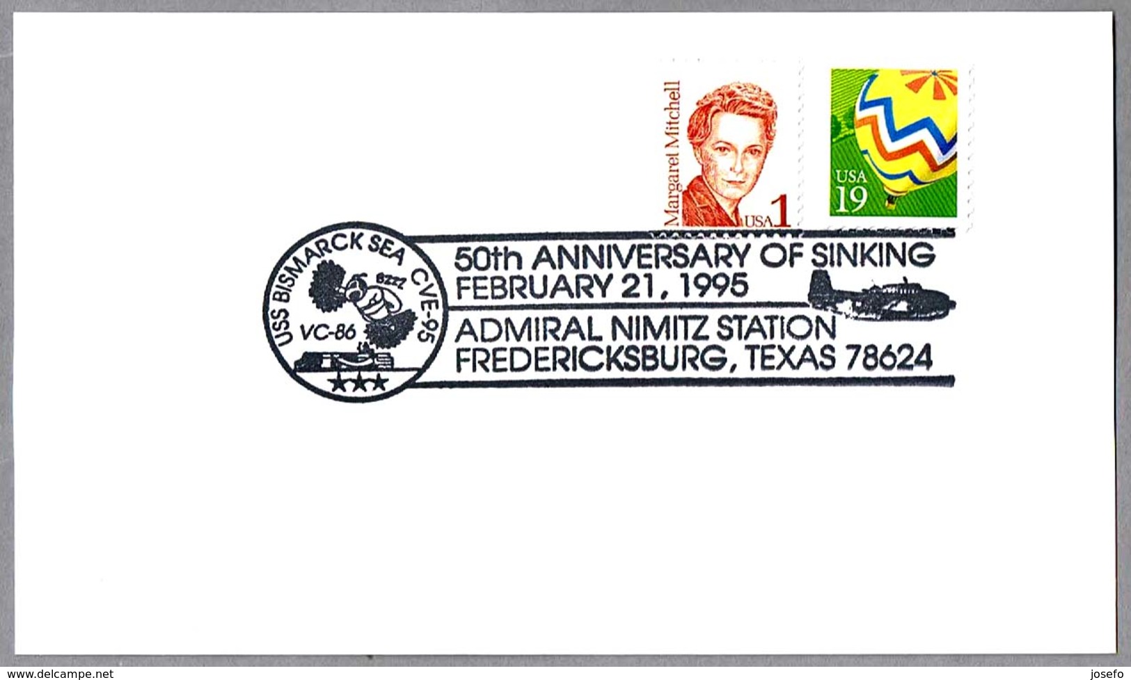 50th Anniversary SINKING USS BISMARCK SEA CVE-95 - Battle Of IWO JIMA. Fredericksburg TX 1995 - WW2 (II Guerra Mundial)