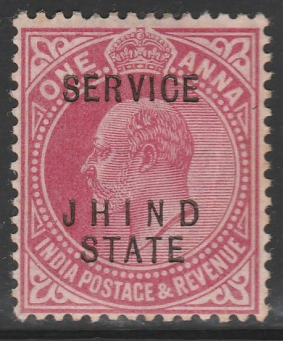 British India, JHIND STATE 1907 - SG O34, 1a - SERVICE - KING EDWARD VII -  MLH - Jhind