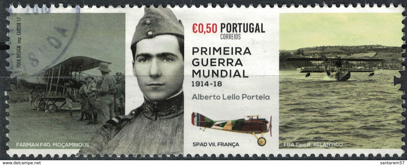 Portugal 2017 Oblitéré Used Alberto Lello Portela Lieutenant Première Guerre Mondiale SU - Oblitérés