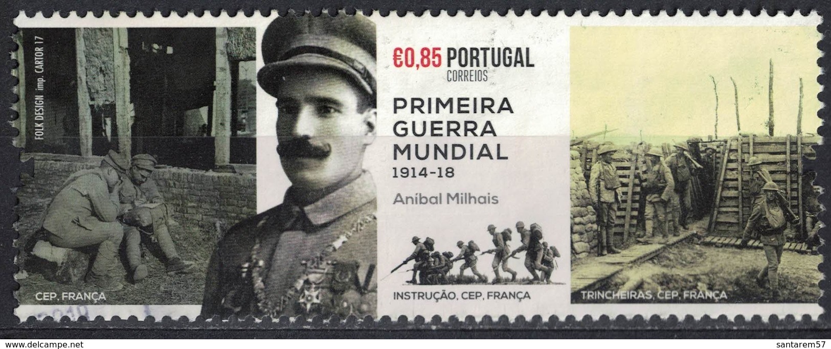 Portugal 2017 Oblitéré Used Anibal Milhais Soldat Première Guerre Mondiale SU - Usati