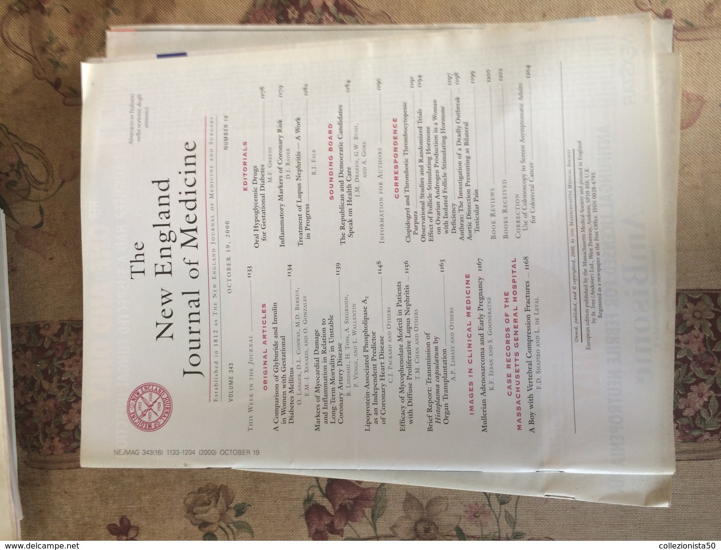 THE NEW ENGLAND JOURNAL OF MEDICINE - Altri & Non Classificati