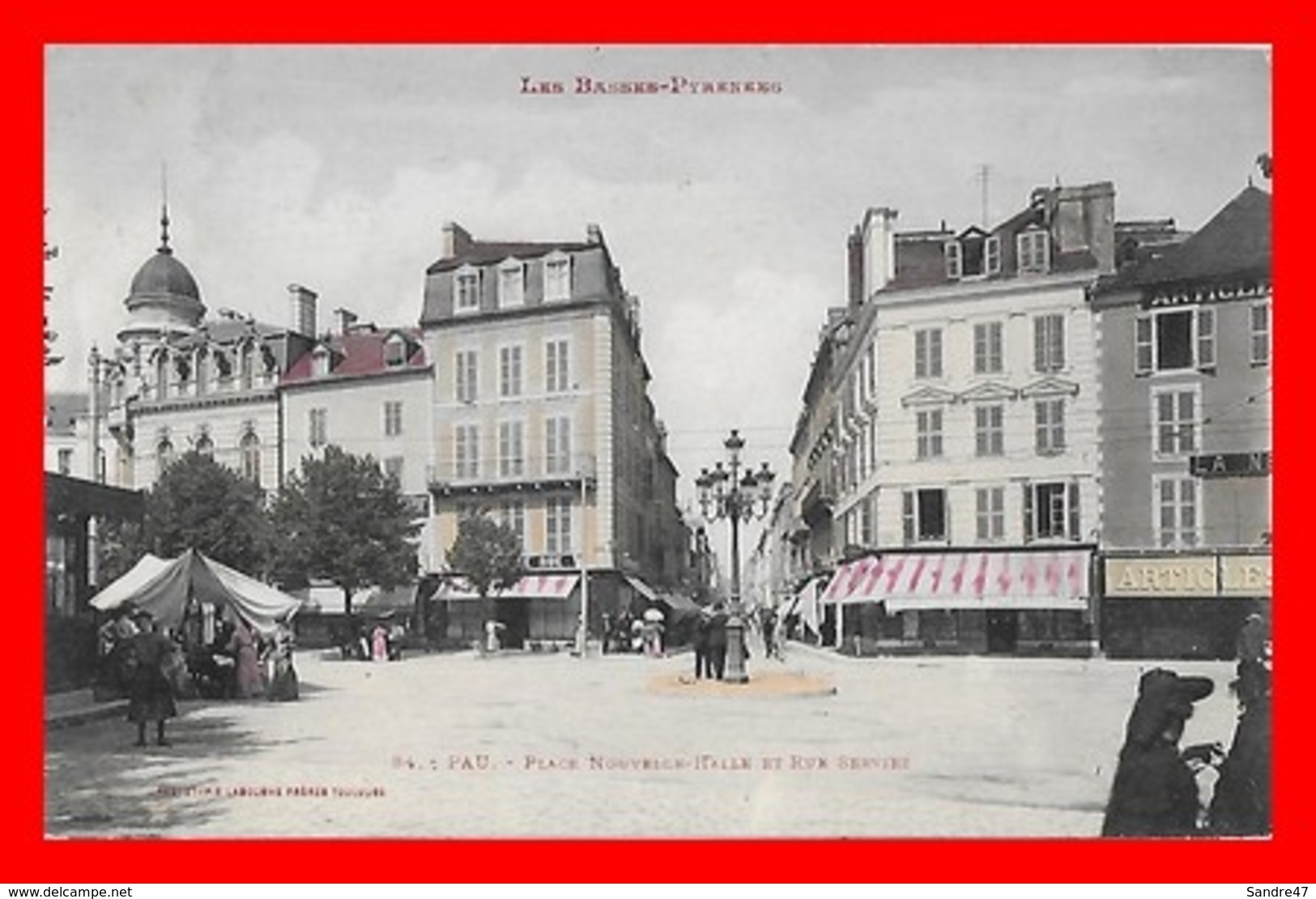 CPA (64) PAU.  Place Nouvelle-Halle Et Rue Serviez, Animé,,magasins...G660 - Pau