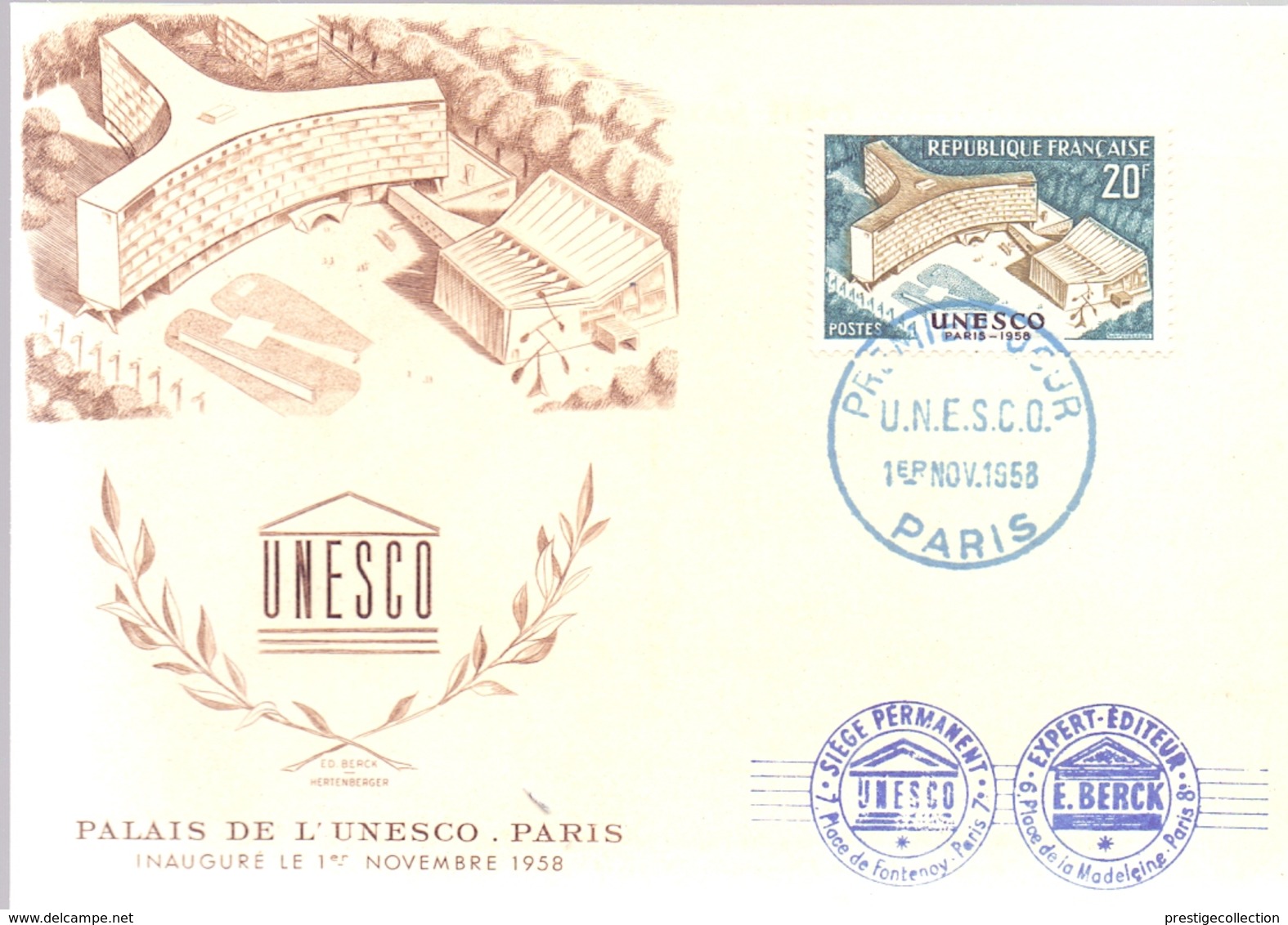 FRANCE UNESCO  PALAIS 1958 POST CARD PARIS  (MAGG19120) - UNESCO