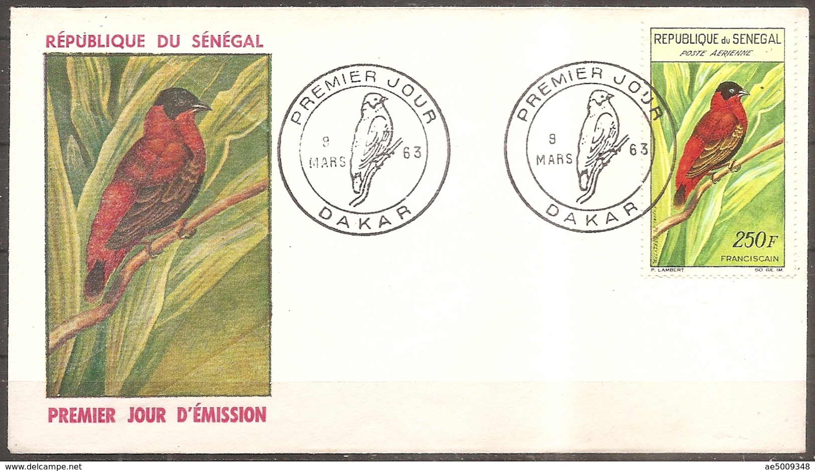 Enveloppe Senegal - 1er Jour Franciscain Le 09/03/1963 (bon Etat) - Sénégal (1960-...)