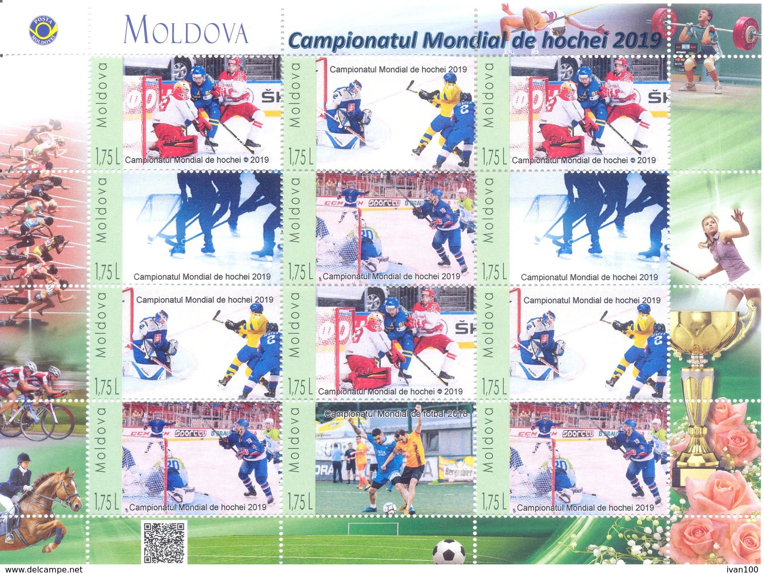 2019. Moldova, World Ice Hockey Championship 2019, Sheetlet, Mint/** - Hockey (Ijs)