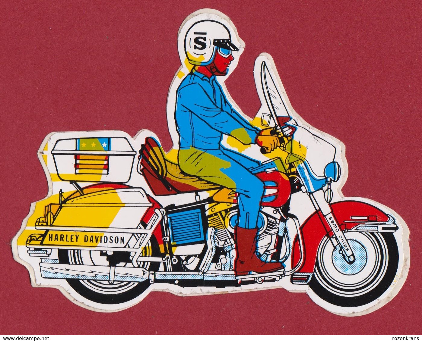 Sticker Autocollant Moto Rider Riders Harley Davidson SAMO CHIPS Reclame Advertisement  Aufkleber Adesivo - Aufkleber