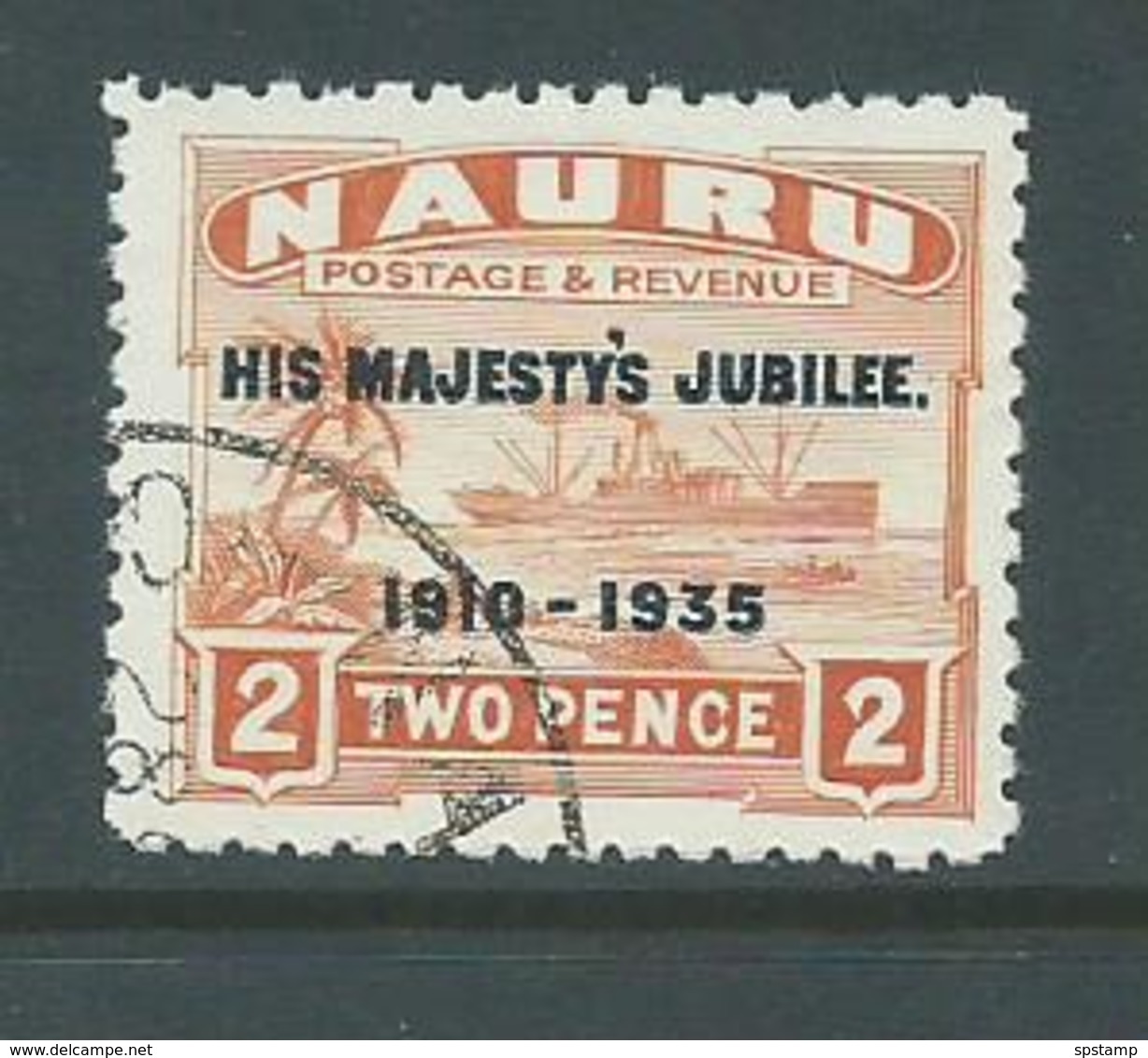 Nauru 1935 KGV Silver Jubilee Overprints 2d Orange FU - Nauru