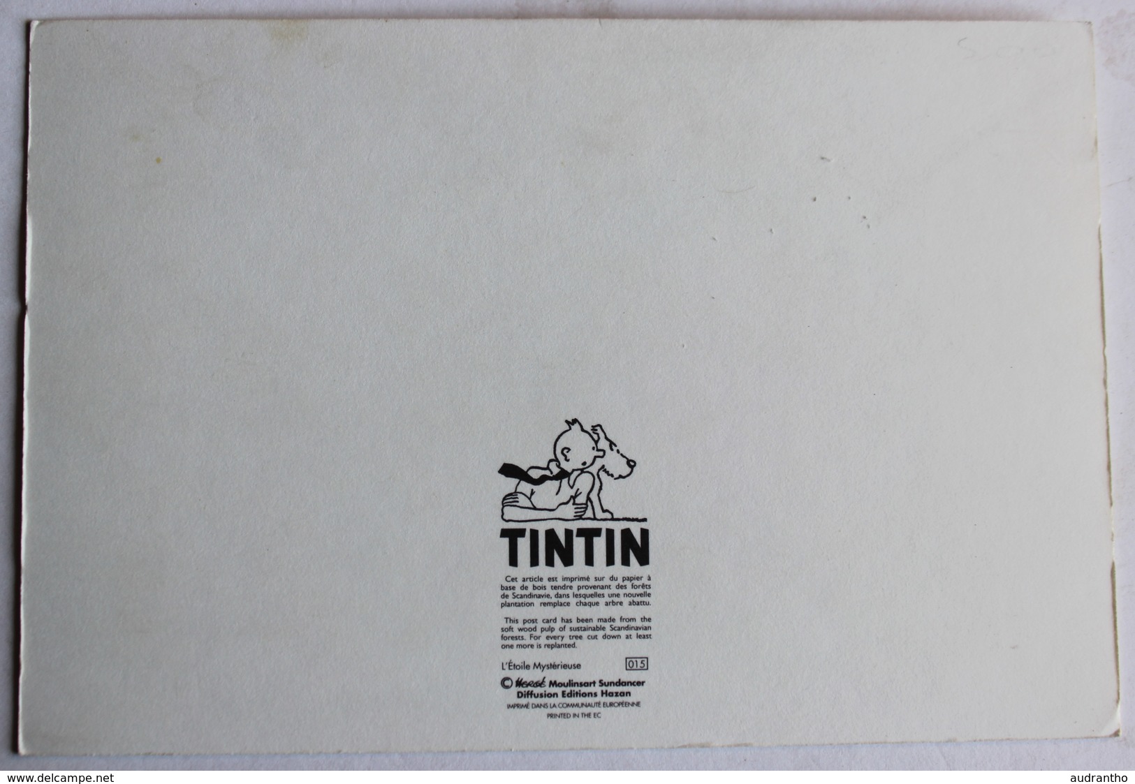Carte Postale Tintin Et Milou L'étoile Mystérieuse Moulinsart Sundancer éditions Hazan - Bandes Dessinées
