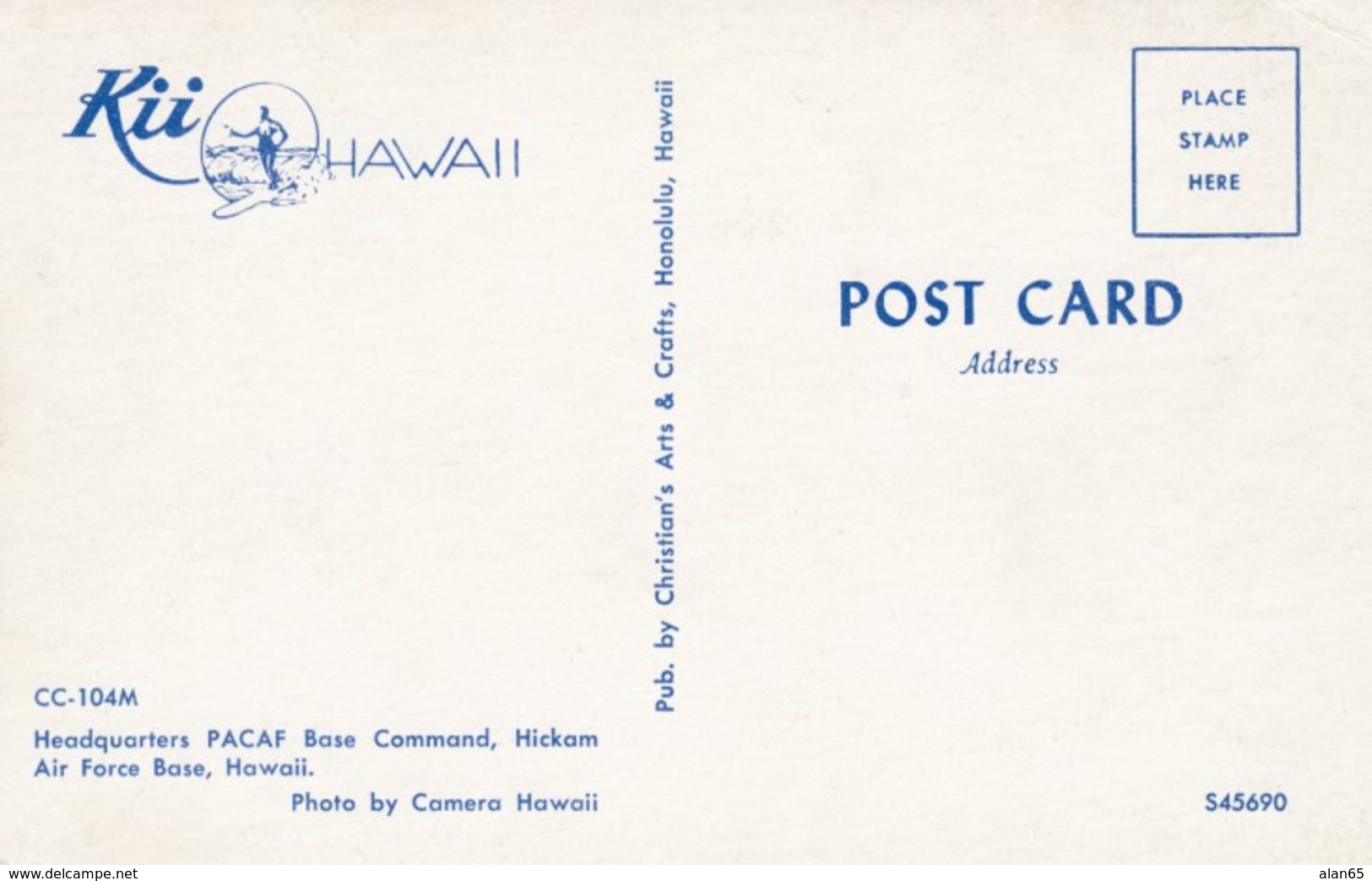 Hickam Air Force Base Hawaii, HQ For PACAF Base Command, Planes On Tarmac, Buildings, C1950s Vintage Postcard - Barracks