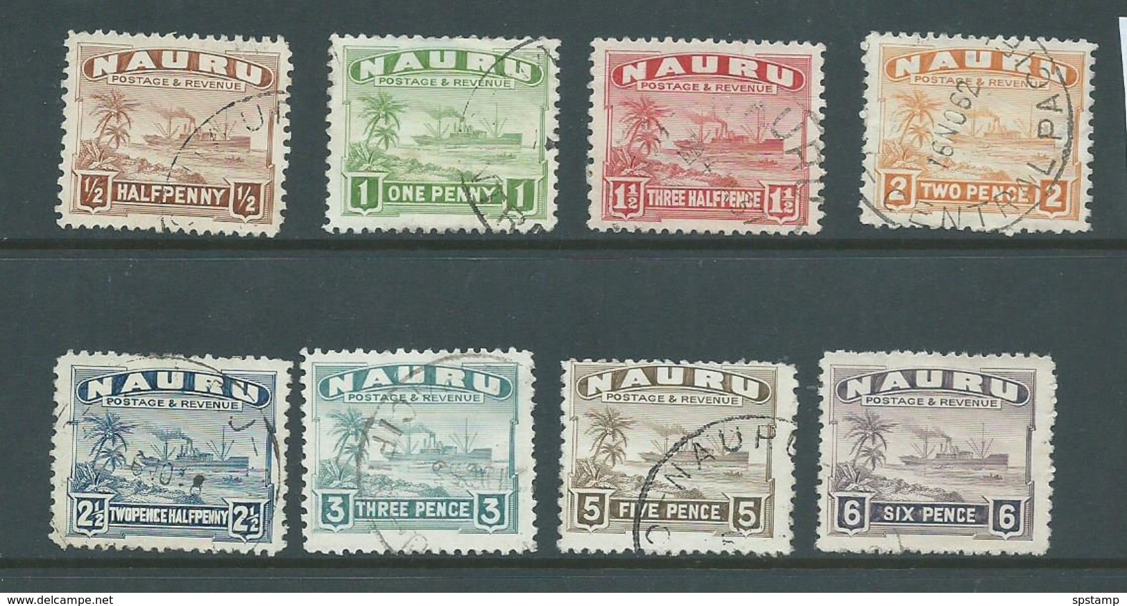 Nauru 1924 - 1947 Ships Part Short Set Of 8 To 6d FU - Nauru